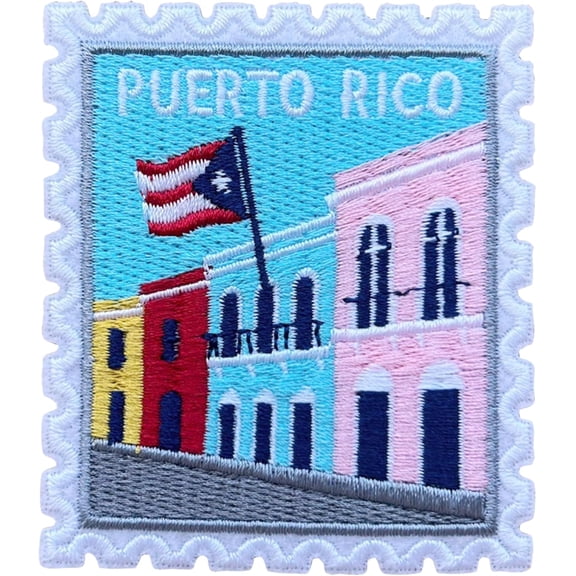 Puerto Rico 3 Inches Embroidery Patch, Flag Iron On/Sew On Travel Embroidered Applique Patch, Travel Patches, Fabric Patches for Clothes Backpacks Hats, DIY Accessories Gifts for Travel Lover