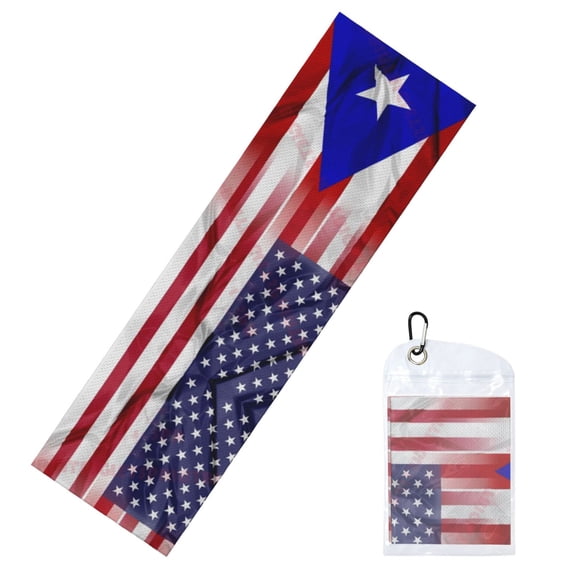 Puerto-Rico-America-Flag Cooling Towel 39.4"X11.8" Ice Sweat Towel Face Cooling Neck Cooler Wraps For Sports