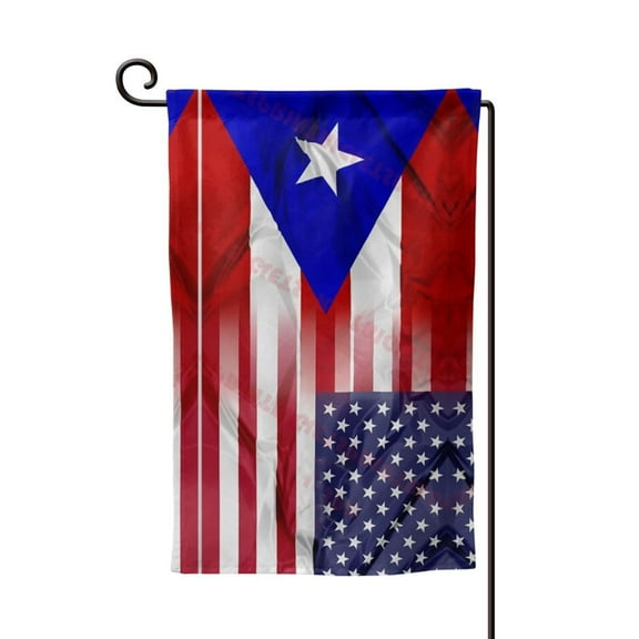 Puerto-Rico-America-Flag Garden Flag Vertical Double Sided Yard Outdoor Decoration 12.5 x 18 Inch Square
