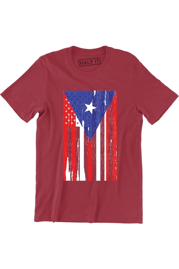 Puerto Rico American Flag Men's Rican US USA Pride T-Shirt