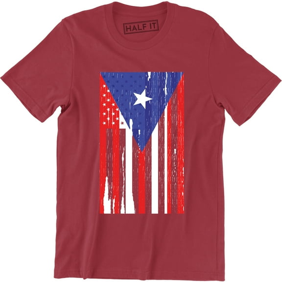 Puerto Rico American Flag Men's Rican US USA Pride T-Shirt