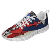 Puerto Rico American Flag Shoes for Men Women Running Shoes Lightweight Walking Sneakers Mesh Athletic Sport Shoes White Size 13