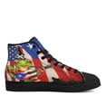 thumbnail image 1 of Puerto Rico American flag High Top Canvas Shoes Sneakers Black Size 11.5, 1 of 2