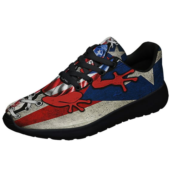Puerto Rico American flag Shoes Sneakers Black Size 7.5