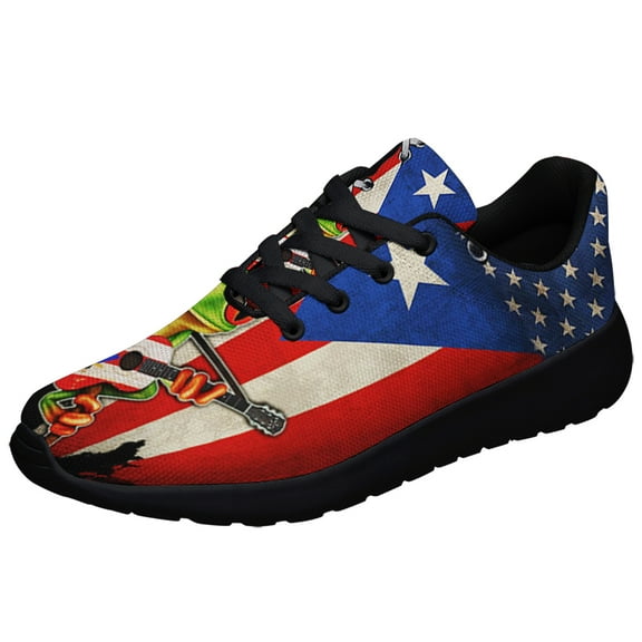 Puerto Rico American flag Shoes Sneakers for Women Men Black Size 3.5