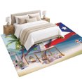 Puerto Rico Area Rug 5'x7', Flag Frog Red White Stripes Beach Palm ...