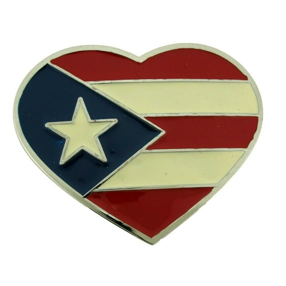 Puerto Rico Bandera puertorriquena Puertorriqueno Belt Buckles HEART SHAPED Metal New