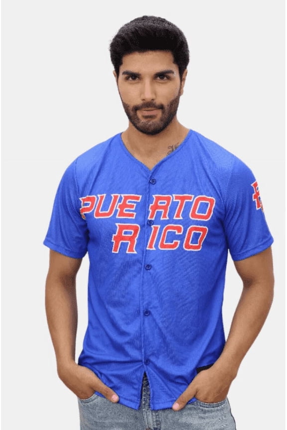 Puerto Rico Baseball Jersey Boricua 21 Blue
