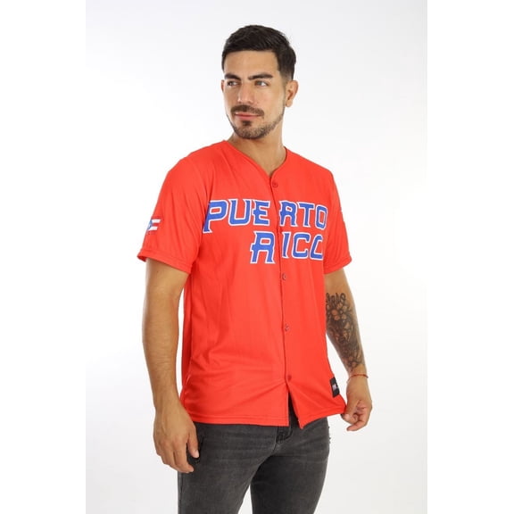 Puerto Rico Baseball Jersey Boricua 21 Red LARGE