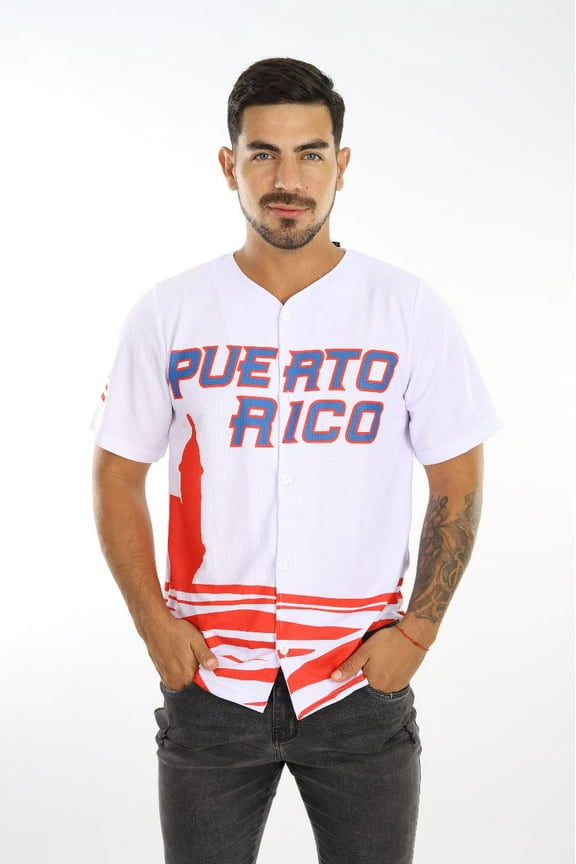 Puerto Rico Baseball Jersey Red Waves
