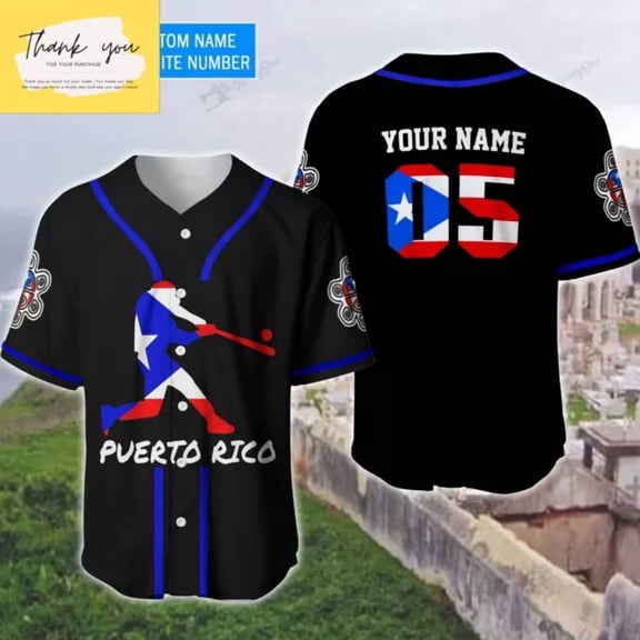 Puerto Rico Baseball Personalized Baseball Jersey Shirt Custom Name Baseball Jersey - Hot