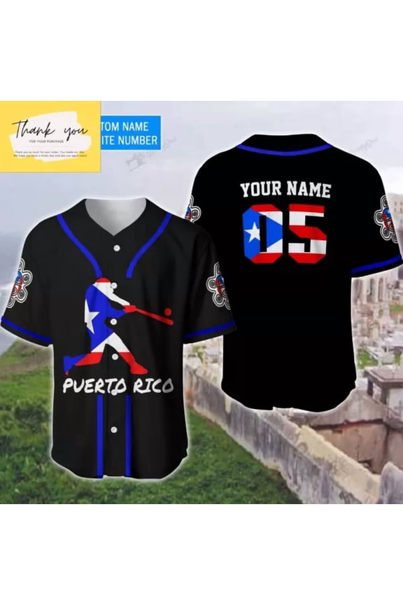 Puerto Rico Baseball Personalized Baseball Jersey Shirt Custom Name Baseball Jersey - Hot