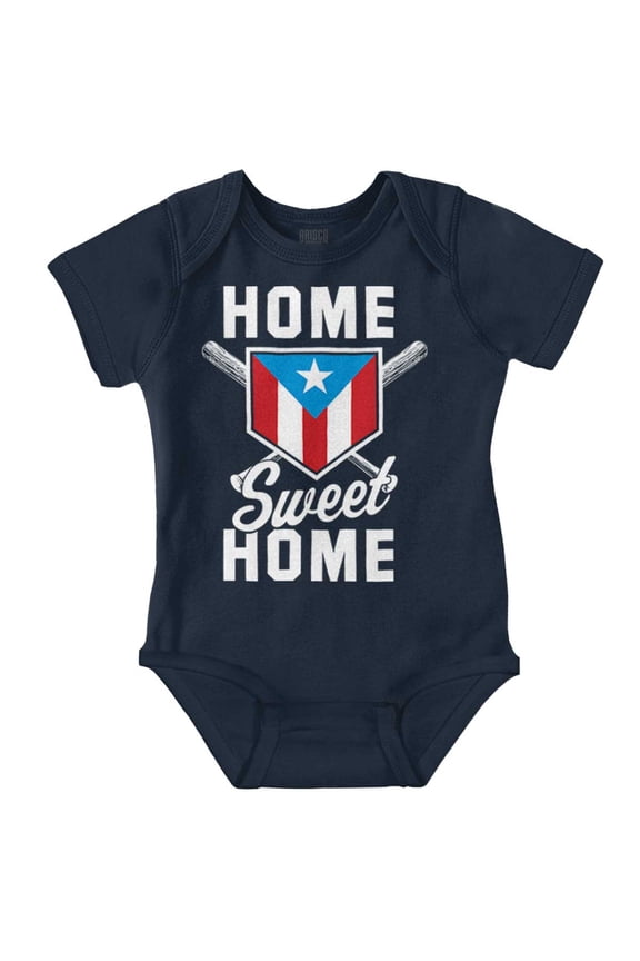Puerto Rico Baseball State Flag Pride Romper Boys or Girls Infant Baby Brisco Brands NB