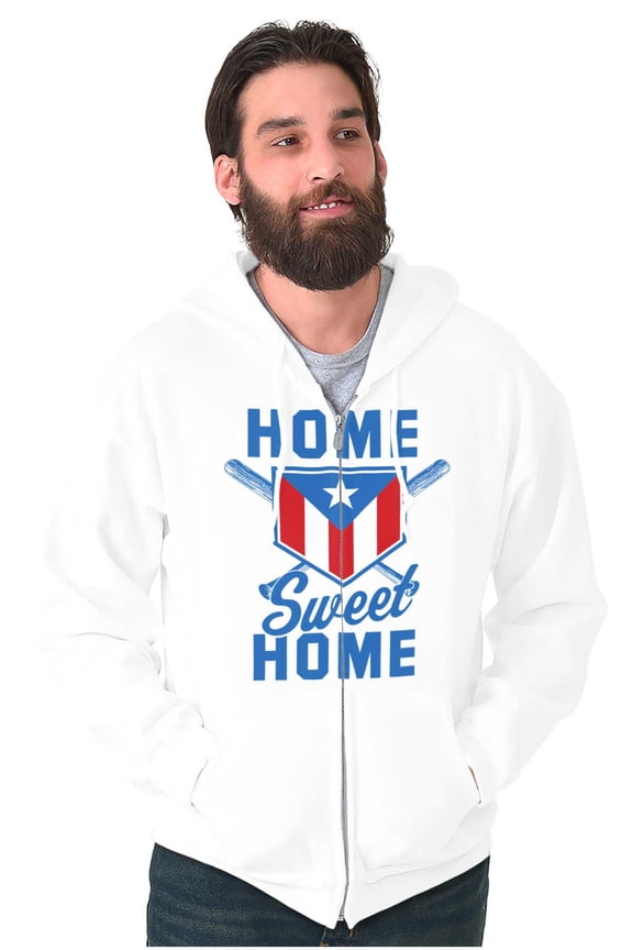 Puerto Rico Baseball State Flag Pride Zip Up Hoodie Men's Women's Brisco Brands M