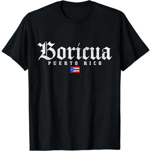 Puerto Rico Boricua Vintage Puerto Rican Flag Pride T-Shirt Black 3X-Large