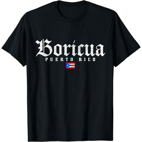 Puerto Rico Boricua Vintage Puerto Rican Flag Pride T-Shirt Black Medium