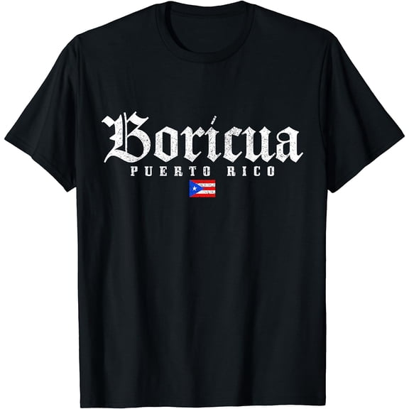 Puerto Rico Boricua Vintage Puerto Rican Flag Pride T-Shirt Black Small