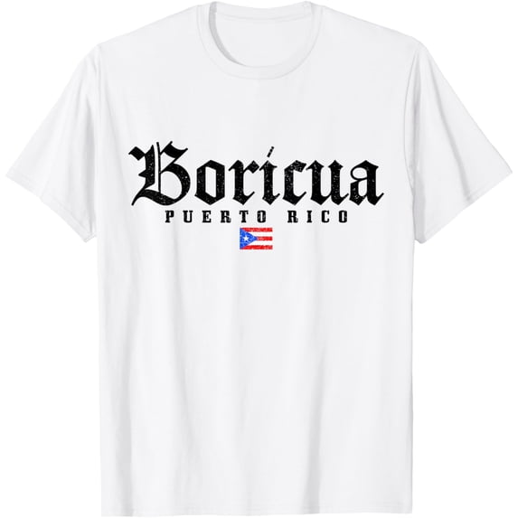 Puerto Rico Boricua Vintage Puerto Rican Flag Pride T-ShirtMen and women, White T-shirt, size: Extra large