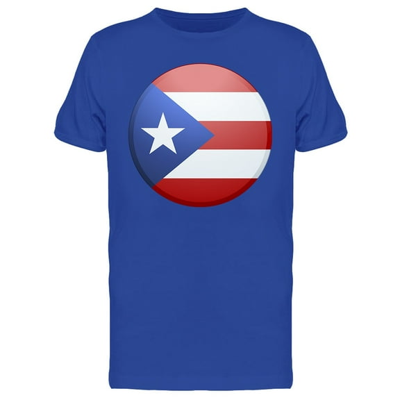 Puerto Rico Button Graphi T-Shirt Men -Image by Shutterstock, Male x-Large