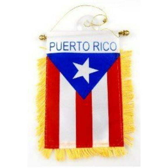 Puerto Rico Car Flag (PACK OF 2) MINI BANNER 4X6 Puerto Rican Hanging Flag