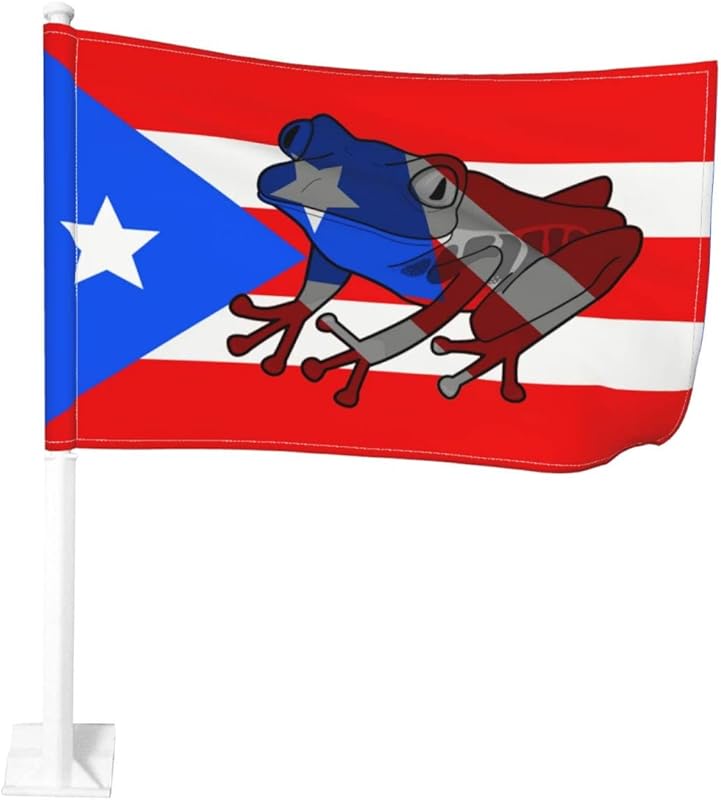 Puerto Rico Car Flags, 12x18 Inch Window Clip Flag, Polyester Uv ...