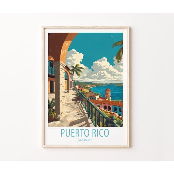 Puerto Rico Caribbean Travel Wall Art Home Decor