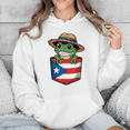 thumbnail image 1 of Puerto Rico Coqui Frog Jibaro Cultural Pocket Flag Artistic Hoodie Shirt, up to size 5XL, 1 of 2