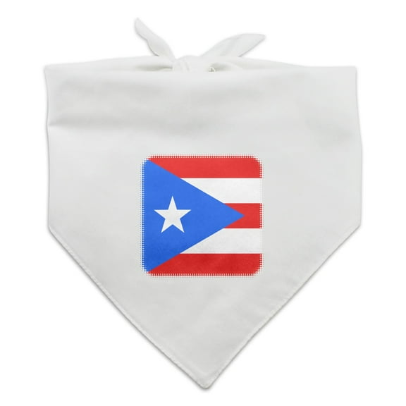Puerto Rico Country Flag Dog Pet Bandana - White