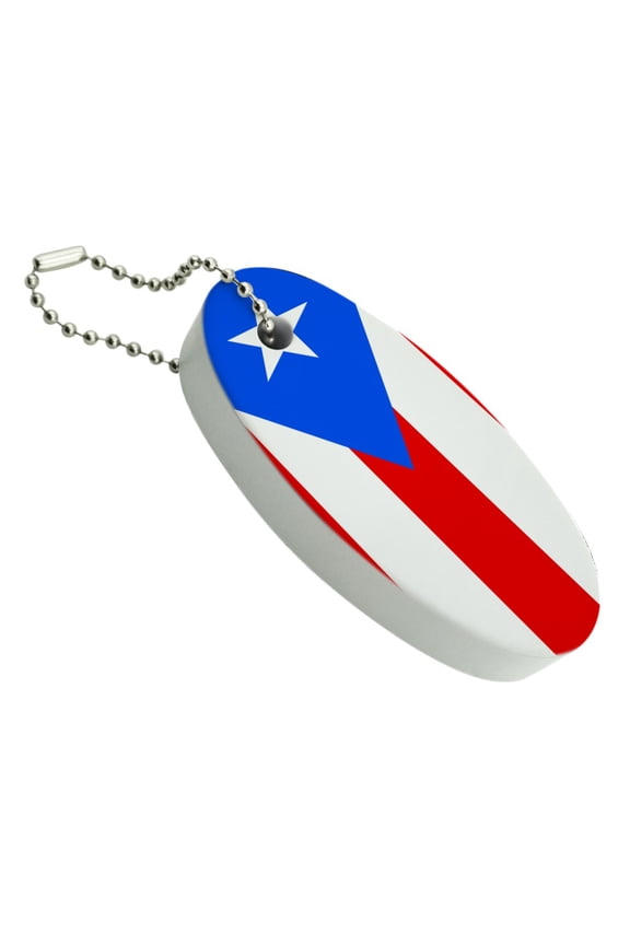 Puerto Rico Country Flag Floating Foam Keychain Fishing Boat Buoy Key Float