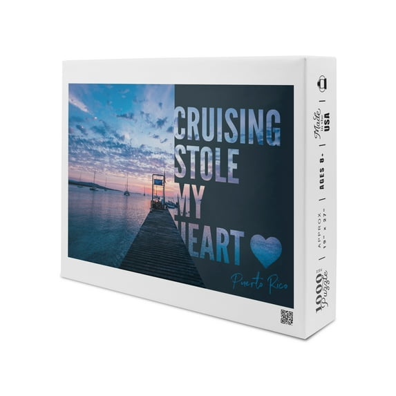 Puerto Rico, Cruising Stole My Heart, Dock and Marina at Sunset (1000 Piece Puzzle, Size 19x27, Challenging Jigsaw Puzzle for Adults and Family, Made in USA)