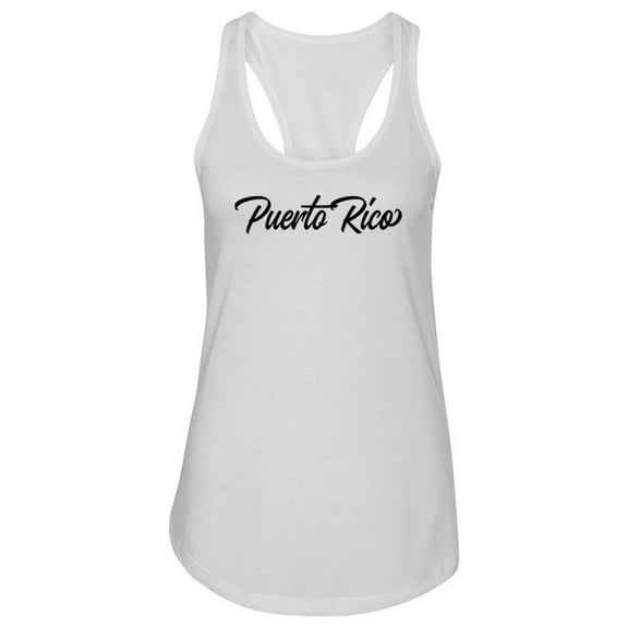 Puerto Rico Cursive Script Tank Women -Image by Shutterstock, Female x-Large