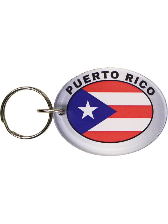 Puerto Rico Double-sided Oval Acrylic Keychain