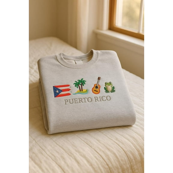 Puerto Rico Embroidered Sweatshirt, Puerto Rican Shirt, Puerto Rican Sweater, PR Shirt, PR Sweater