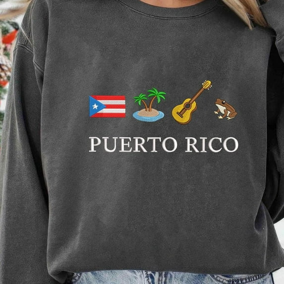 Puerto Rico Embroidery Design, Summer Vacation Embroidery File, Family Trip Embroidery Design, Frog PR Embroidery, Island Of Hopping Design