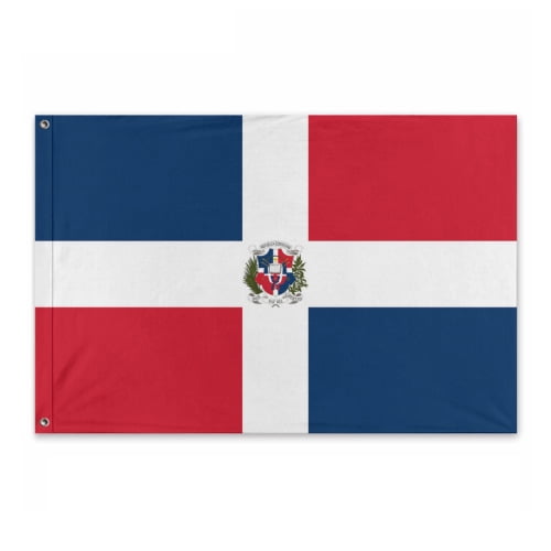 Dominican Flag 3x2 Ft Outdoor Double Sided Dominican-Republic Flags Country National Flag Dominicana Banner Polyester Fabric with 2 Brass Grommets for Outside Indoor Decor