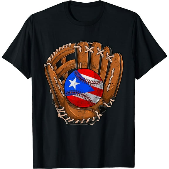 Puerto Rico Flag Baseball Ball Softball Sport Player Lover T-Shirt Shirts