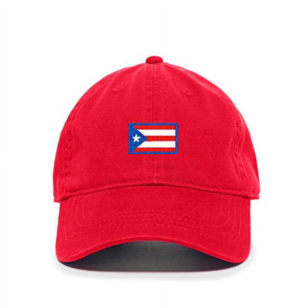 Puerto Rico Flag Baseball Cap Embroidered Cotton Adjustable Dad Hat Black 
