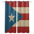 thumbnail image 1 of Puerto Rico Flag Blackout Curtains for Bedroom Living Room Darkening Curtains 84 Inch Length 2 Panels Set Red Blue Vintage Window Curtain Thermal Insulated Window Treatment Grommet Drapes 42"x84", 1 of 9