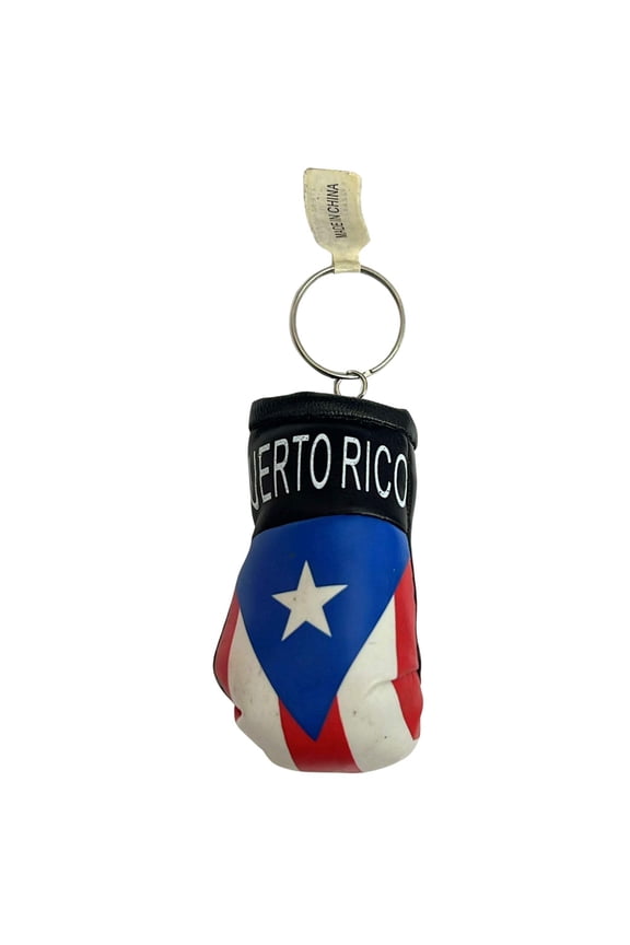 Puerto Rico Flag Boxing Gloves Keychain: 1 Pack