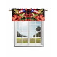 thumbnail image 1 of Puerto Rico Flag Curtain Valance for Windows/Living Room/Kitchen/Bathroom/Café, Short Rod Pocket Tier Curtain Window Treatment Panel Frog Red Flower Summer Leaf Topper Curtain 54''x18'', 1 of 6