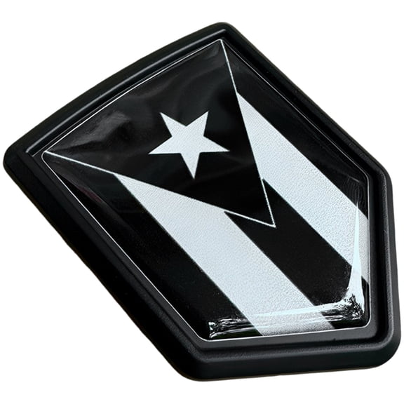 Puerto Rico Flag Decal, 3D Puerto Rican Car Accessories Car Emblem with Glossy Finish, Black Shield Vehicle Emblem for Truck Automobile Flat Surfaces, Long-Lasting Aluminum Alloy Decoration