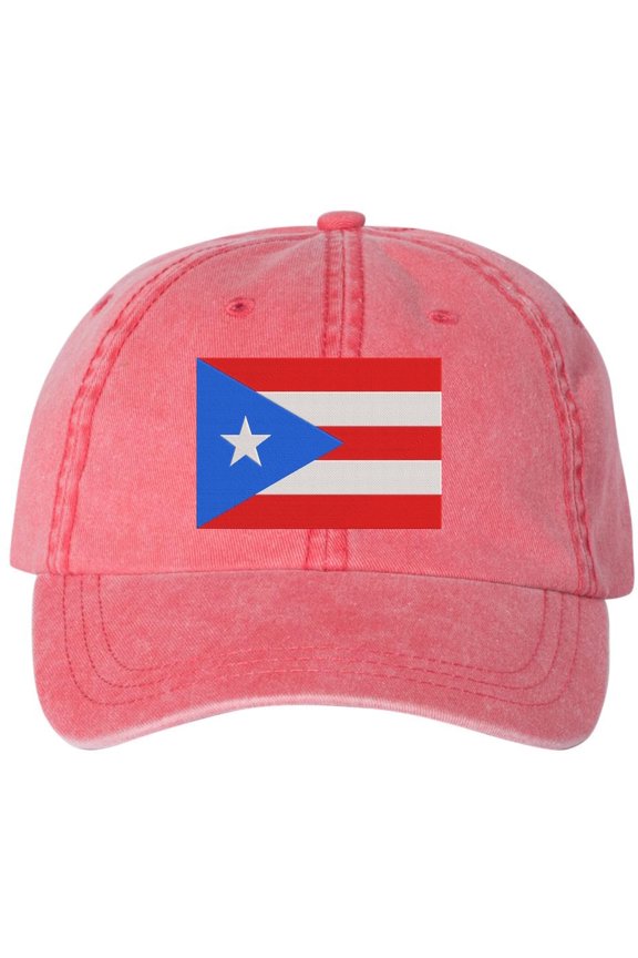 Puerto Rico Flag Embroidered Baseball Cap Puerto Rican Pride Dad Hat Boricua Patriotic Cap (Red)