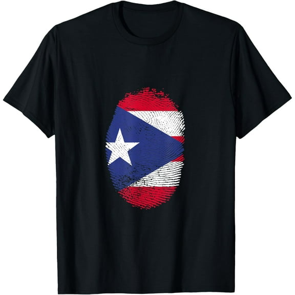 Puerto Rico Flag Fingerprint Proud Ricans Men Women Kids DNA T-Shirtmen and women can wear, black, white, gifts.S,M,L,XL,2XL,3XL,2099XL