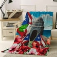 thumbnail image 1 of Puerto Rico Flag Frog Star Stripes Architecture Althea Port Throw Flannel Blanket 60x80In Super Soft Cozy Bed Blanket, Lightweight Plush Fuzzy Bed Throw for Bedroom Sofa Couch Living Room, 1 of 4