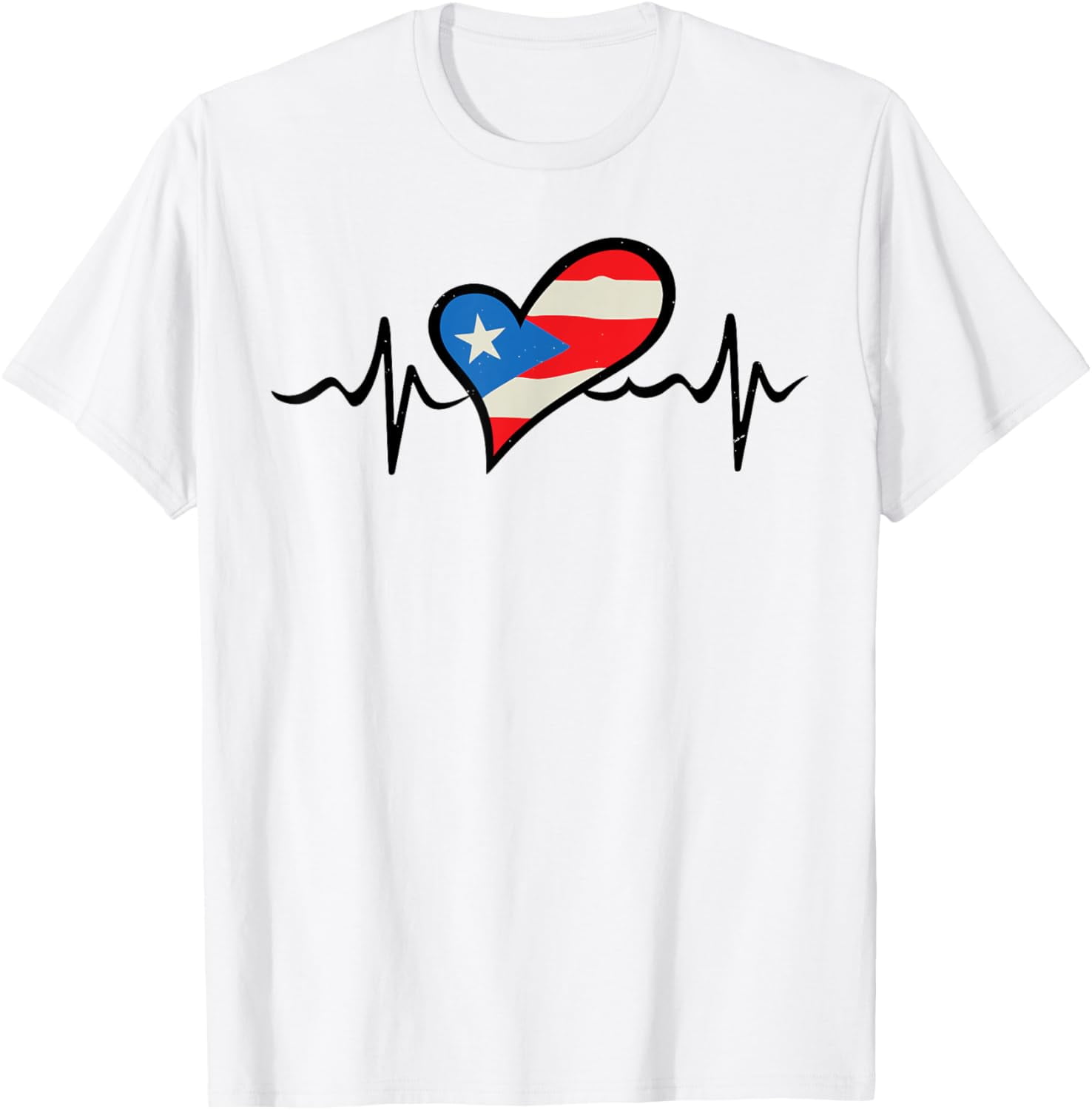 Puerto Rico Flag Heartbeat Puerto Rican Boricua Men Hispanic TShirt