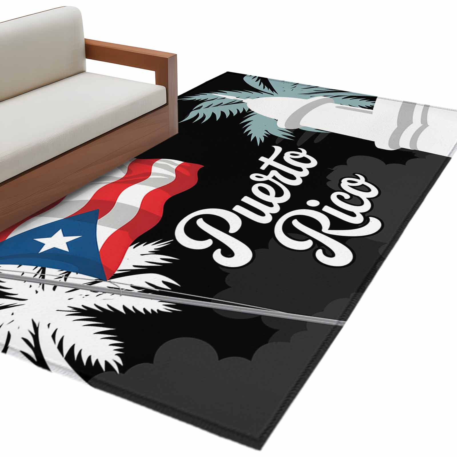 Puerto Rican Rug Designs Puerto Rico Flag Large Area Rugs for Bedroom Living Room, Soft Non Slip ...