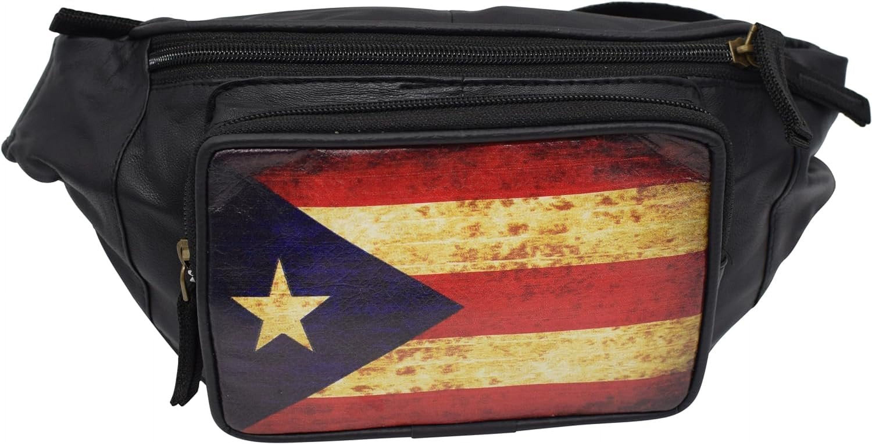 Puerto Rico Flag Leather Fanny Pack Waist Belt Bag & Crossbody Bag for ...