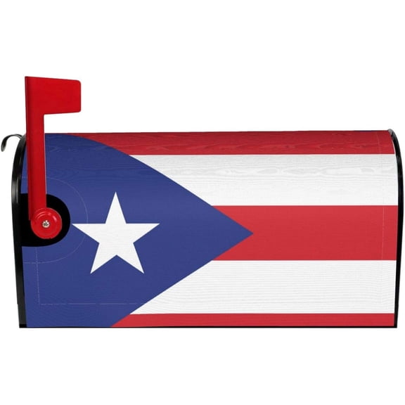 Puerto Rico Flag Mailbox Cover Mailbox Wraps, Waterproof Mailbox Covers Magnetic Post Box Cover Large Size 25.5"(L) x 21"(W) Garden Yard Outside Farmhouse Home Decor