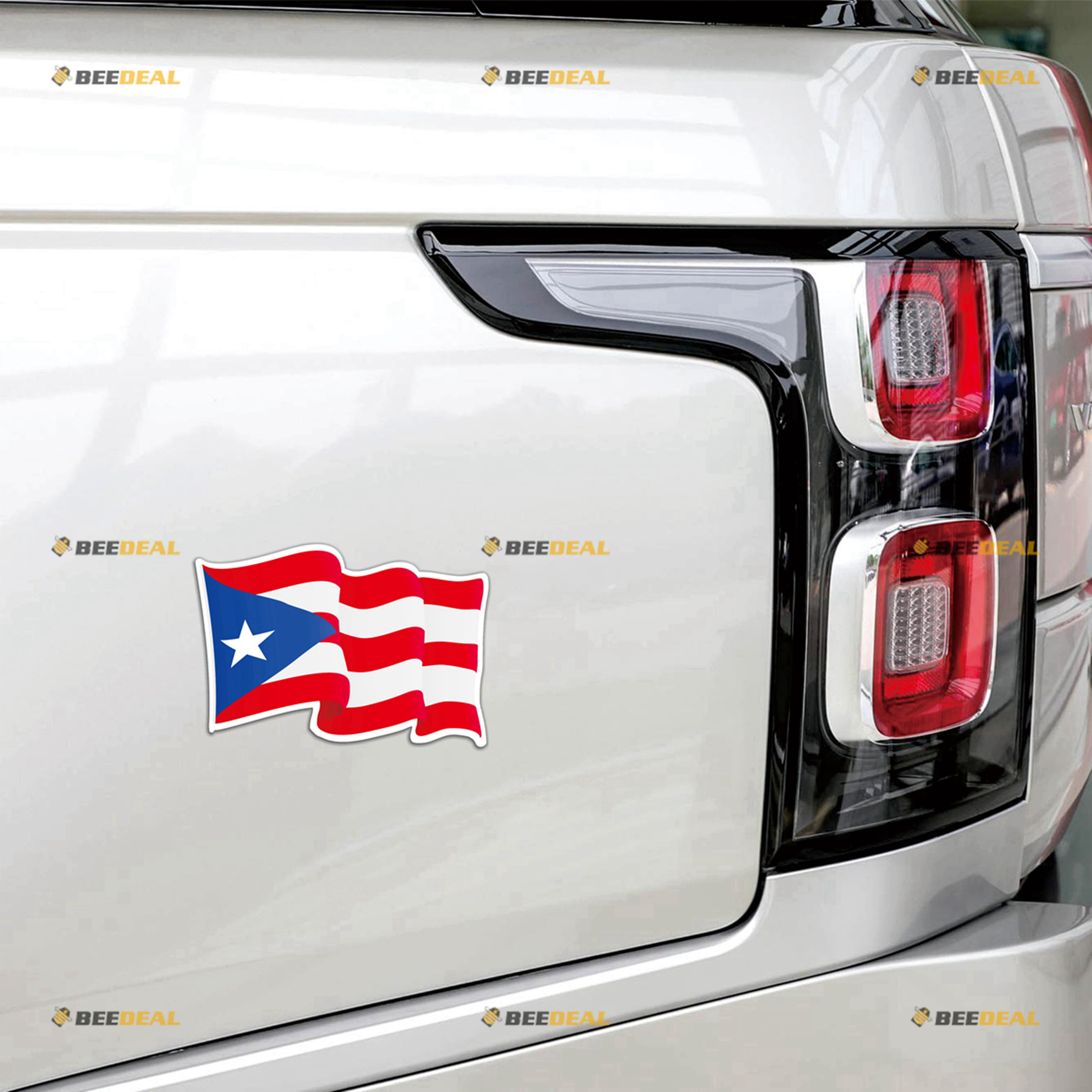 3S MOTORLINE 4-Pack Puerto Rico Flag Decal Stickers | 2 Inch Glossy Vinyl Car Decals
