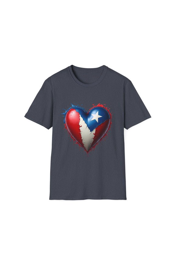 Puerto Rico Flag Pride  Heart T-Shirt